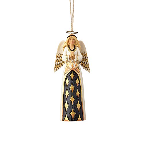 Heartwood Creek Black And Gold Angel Hanging Ornament von Enesco