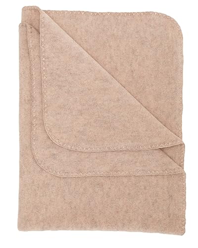 Engel Natur, Baby Fleece Decke mit Muschelkante, 100% Wolle (kbT) (80x100 cm, Sand Melange) von Engel Natur