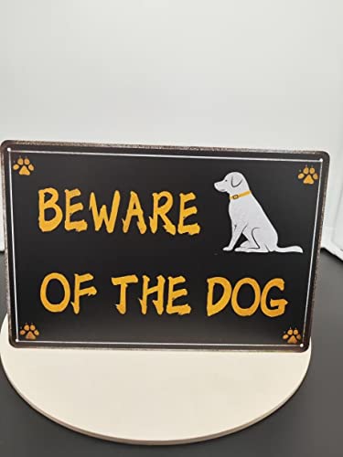 Blechschild "Beware of Dog" 30 x 20 cm Retro für den Außen- oder Innenbereich - Perfekt für Zaun, Tor, Tür, Hof, Garten, Zwinger Dekoration von Ensound