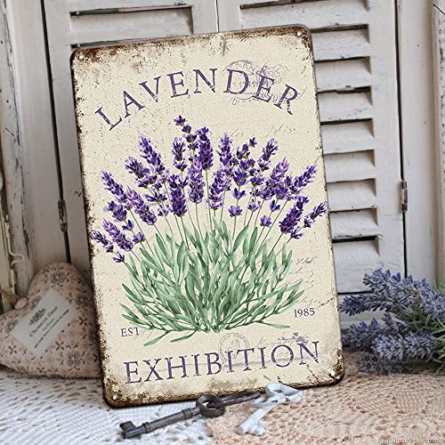 French Country Decor Lavendel Dekor Retro Wanddekoration Blechschilder 30x20cm Lavendel Raumdekor Lila Wanddekoration Metallschild Küche Bar Café Garage Garten Floral Wanddekoration von Ensound