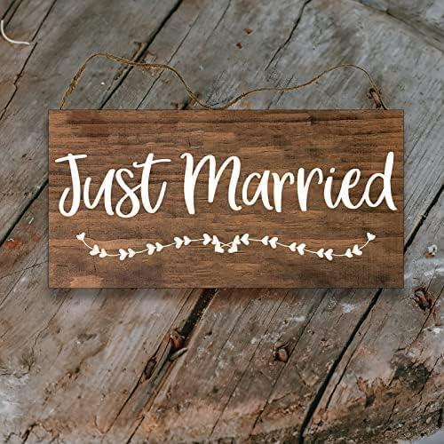 Just Married Schild – Rustikales Holzschild für Ringträger – Hochzeits-Holzschild 30 x 15 cm von Ensound