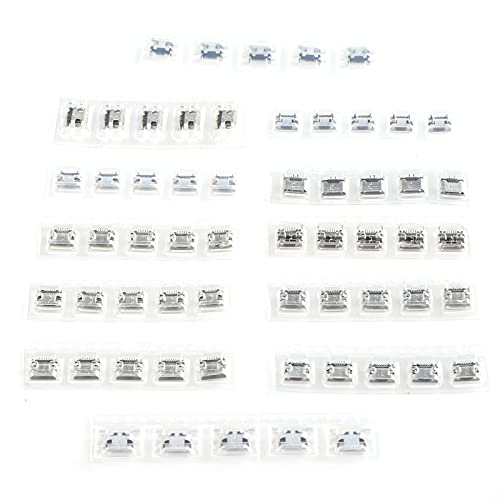 USB SMD Steckverbinder, 12 Arten 60 Stück Edelstahl Micro USB Stecker Lötbar, Stabil und Störungsfrei von Entatial