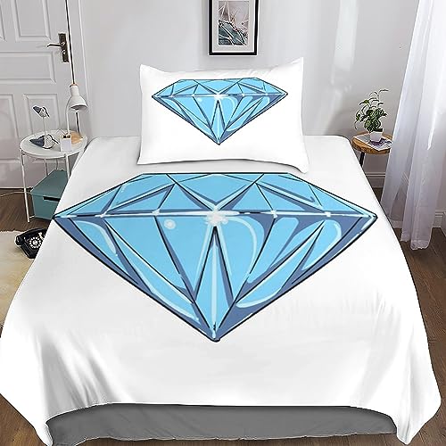 Entemah Diamant 3D Druck Rock Bettwäsche Set Kinder Erwachsene, Microfaser Bettbezug Und Kissenbezüge Mit Reißverschluss Weich Haltbar Atmungsaktive 2 Teilig Single（135x200cm） von Entemah