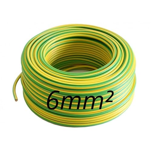 ENVIRON- Erdungskabel 6mm² [1-500m] H07V-K Einzelader Litze Leitung Einzelader flexibel Kabel Erdung (Grün-Gelb) (1 Meter) von Environ