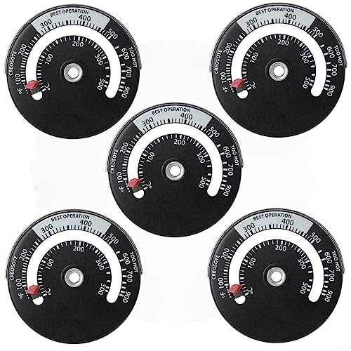 EpheyFIF 5 pcs Magnetisches Thermometer Für Brenner Und Ofen, Thermometer Ofenrohr Holzofen Thermometer Kaminofen Ofenthermometer Herd Thermometer Rohr Messgerät Kaminofen Für Schornstein Rohrkamin von EpheyFIF