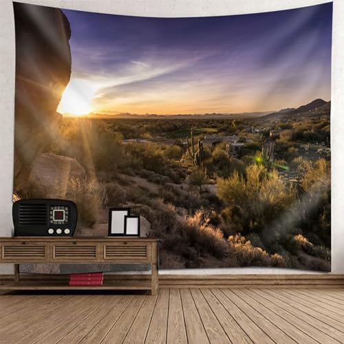 Epinki Tapisserie Wandbehang 260x240cm, Landschaft Natur Wandteppich Wüsten Pflanze Wandtuch Multicolor aus Polyester, Hausdekor für Schlafzimmer Wohnzimmer Kinderzimmer von Epinki