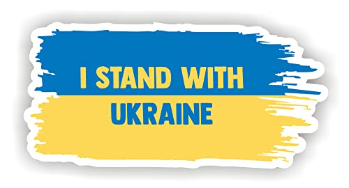 EppoBrand 2X Stand with Ukraine Unterstützt die Ukraine Flagge Aufkleber für Auto Stoßstange Fenster Skateboard Fahrrad Snowboard Gepäck Wasserflasche MacBook Laptop von EppoBrand