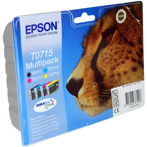 4 Epson Stylus DX8400 Original Printer Ink Cartridges - Cyan / Yellow / Magenta / Black von Epson