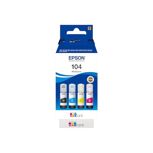 Epson C13T00P640 Tinte (4) Cyan, Magenta, Gelb, Schwarz 65 ml Flasche, EcoTank 104 von Epson