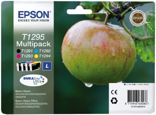 Epson C13T12954010 BX320FW Tintenpatronen Set, 11,2 ml, Schwarz, 3 x 7 ml, Cyan/Magenta/Gelb von Epson