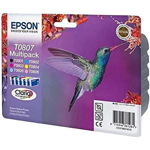 Epson T0807 Multipack – Druckerpatrone – 1 x Schwarz, Gelb, Cyan, Magenta, helles Magenta, helles Cyan von Epson