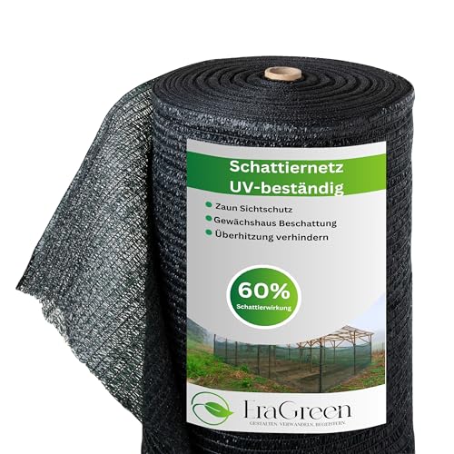 EraGreen Schattiernetz 10m x 2m - Sonnenschutz mit 60% Schattierwirkung für Pflanzen, Gartenzaun und Balkon - Abdunkelung für Gewächshaus - UV-stabilisiert und wetterfest von EraGreen