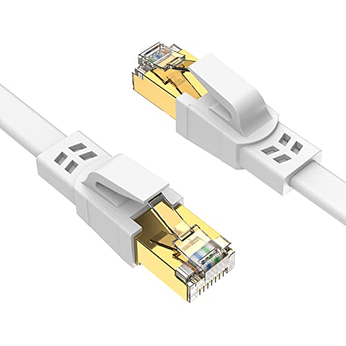 Ercielook Lan Kabel 10m, Hochgeschwindigkeits-Cat8-Netzwerkkabel für den Außen- und Innenbereich, 40 Gbit/s, 2000 MHz mit vergoldetem RJ45-Stecker, wetterfest, UV-beständig für Router/Gaming/Modem von Ercielook