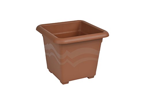 Erhard-Trading Blumentopf Quattro eckig Pflanztopf Planter Kübel Kunststoff Gr. 4 Terracotta von Erhard-Trading