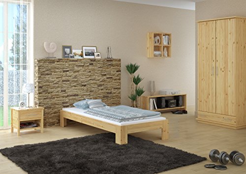 Erst-Holz® Futon, Einzel Bett 90 x 200 cm Kiefer massiv mit Rollrost 60.67-09 von Erst-Holz