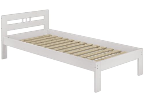 Erst-Holz® Jugendbett Einzelbett 80x200 Massivholzbett Kiefer weiß Futonbett Rollrost Gästebett 60.64-08 W von Erst-Holz