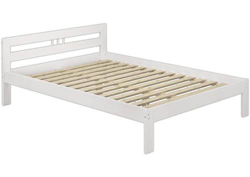 Erst-Holz® Doppelbett 140x200 Massivholzbett Kiefer weiß Futonbett Rollrost Jugendbett 60.64-14 W von Erst-Holz