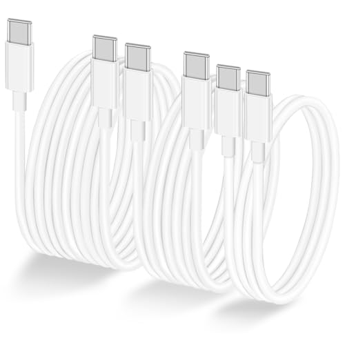 USB-C auf USB-C Kabel, 100 W, Weiß, 1M/2M/3 m, ultraschnelle Ladekabel, 3 Stück USB Typ C USBC Kabel für Apple MacBook Pro, iPad Pro, iPhone 15/15 Pro, Samsung S23, Google Pixel 7/6 von Esoldnic