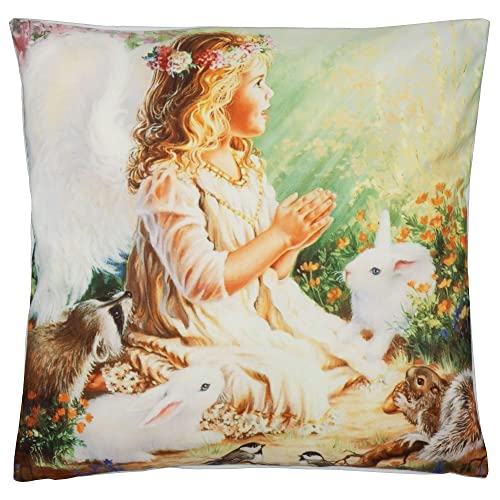 Espamira Kissenhülle 40x40 cm Engel Tiere Kissenbezug Ostern Frühling Kissen Hülle Bezug 100% Polyester von Espamira