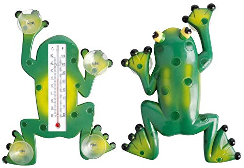 2 Stück Esschert Design Fensterthermometer, Temperaturmesser Motiv Frosch, von Innen ablesbar, ca. 18 cm x 24 cm von Esschert Design