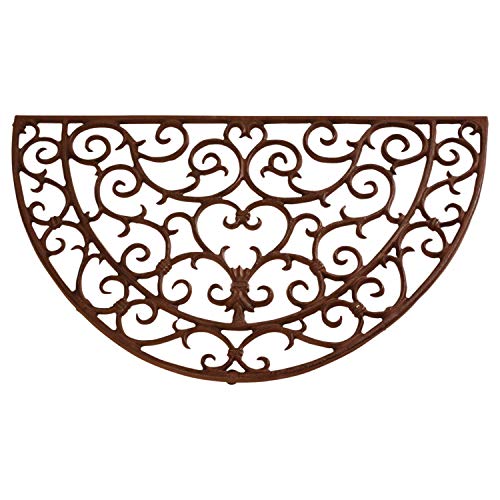 Esschert Design Schmutzfangmatte, Fußmatte in antik aus Gusseisen, halbrund, ca. 69 cm x 41 cm von Esschert Design