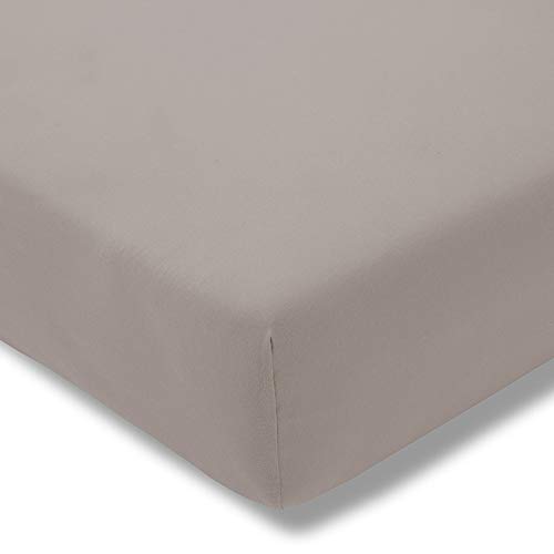 ESTELLA Spannbetttuch Zwirnjersey | Kiesel | 200x200 cm | passend für Matratzen 180-200 cm (Breite) x 200-220 cm (Länge) | trocknerfest und bügelfrei | 100% Baumwolle | 97% Baumwolle 3% Elastan von ESTELLA