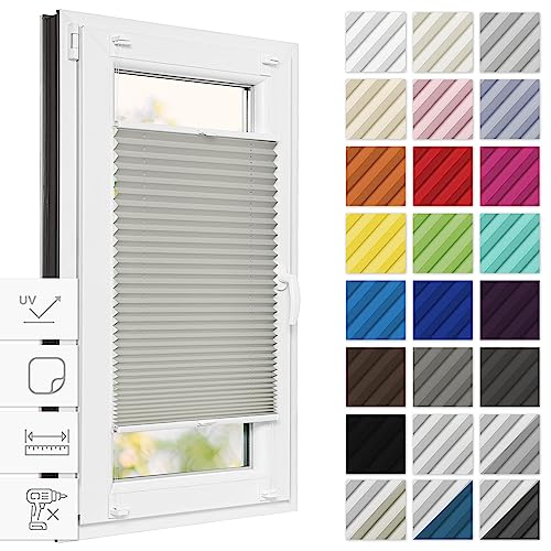 Estika Thermo Plissee zum kleben verdunkelung 60 cm x 120 cm - Blackout: Cremige-Weiß - Plissee kleben, Plissee ohne Bohren, Plisees ohne Bohren Blickdicht, Verdunklungsplissee Estika Thermo Plissee zum kleben verdunkelung 60 cm x 120 cm - Blackout: Cremige-Weiß - Plissee kleben, Plissee ohne Bohren, Plisees ohne Bohren Blickdicht, Verdunklungsplissee von Estika