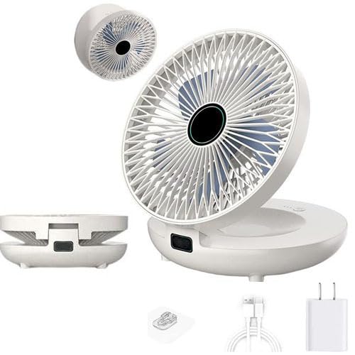 Eteslot Wall Fan, Household -use Kitchen Fan, Wand Montierter Desktop-Ventilator, Extrem Leiser -Luftzirkulationsventilator Mit Doppeltem Verwendungszweck Und Oszillierfunktion von Eteslot