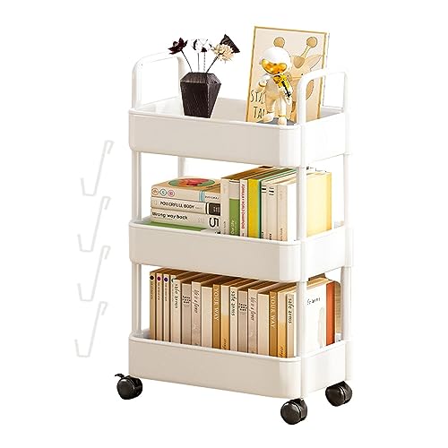 mobiles bücherregal - büro-bücherregale - bücherregal auf Rollen - rollwagen büro mobiles büro - Mobile Bookshelf Organizer - drehbarer Rollwagen mit 3/4 Etage von Eteslot