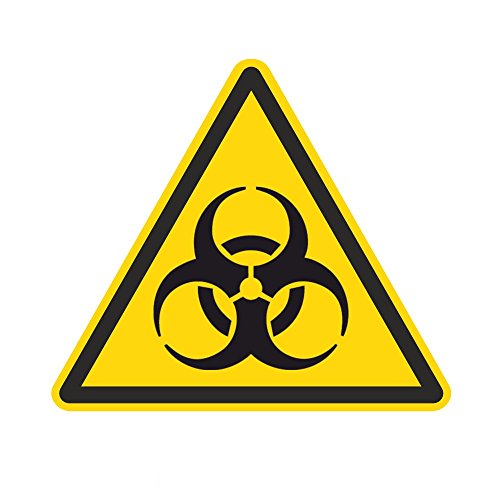 Warnzeichen W009 - Warnung vor Biogefährdung - Aufkleber aus Folie - 50 mm - 250 Stück von simhoa
