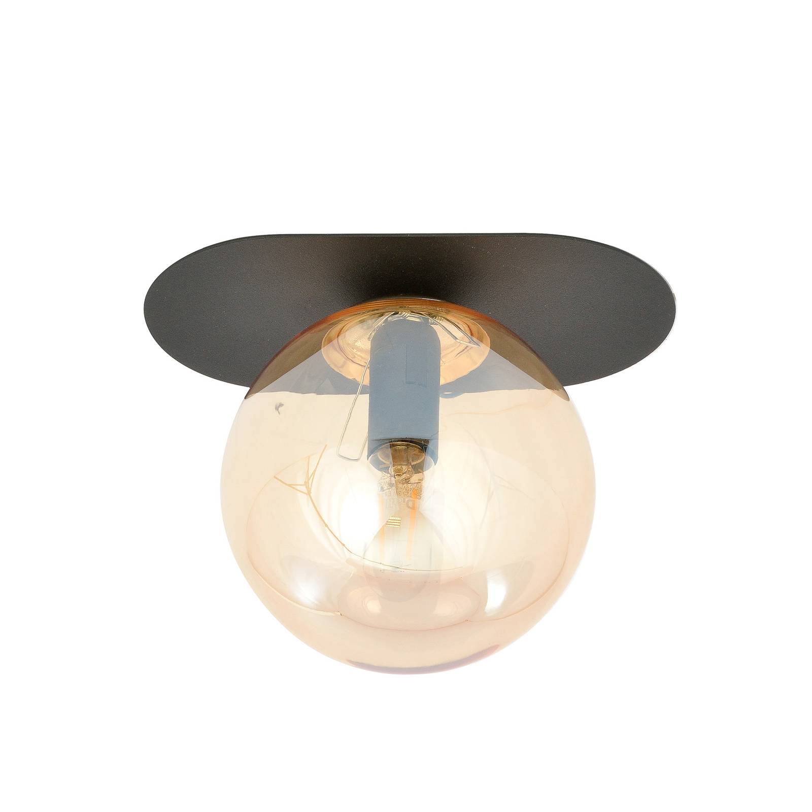 Deckenlampe Plaza, schwarz/amber, einflammig von EMIBIG LIGHTING