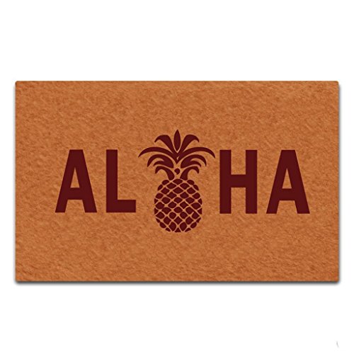 Eureya Fußmatte Aloha Ananas-Fußmatte für drinnen und draußen, Gummi, Heimdekoration, 45 x 75 cm von Eureya