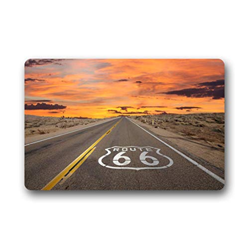 Eureya Fußmatte Route 66 Fußmatte innen/außen, Küchenteppich, Gummimatte, Heimdekoration, 40 x 60 cm von Eureya