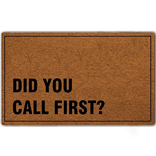 Eureya Lustige Fußmatte für den Eingangsbereich, rutschfeste Fußmatte mit Aufschrift „Did You Call First“, 76,2 x 45,7 cm von Eureya