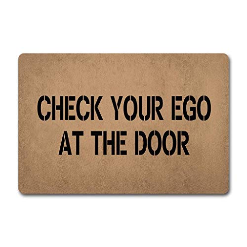 Eureya Türmatte / Fußmatte "Check Your Ego at the Door", für Innenbereich, Wohnzimmer, Küche, 40 x 60 cm von Eureya
