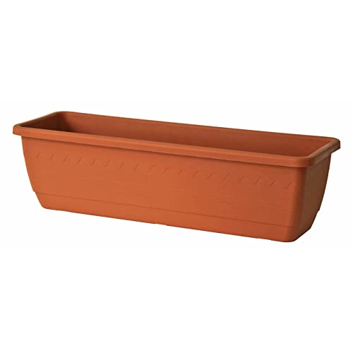 Euro3Plast 1987.01 Blumenkasten Inis 40 x 20 cm aus Kunststoff in Terrakotta von Euro3plast