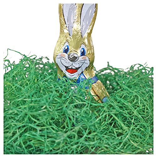 300g Ostergras Natur - Grüne Holzwolle - BIO | Ideal für Ostereier Deko, Ostern Deko, Ostern Geschenke oder Dekoration Frühling | Grün gefärbte Holzwolle -Fichtenholz PEFC-Zertifiziert von Europack24