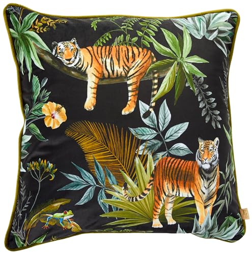 Evans Lichfield Dschungel-Tiger-Kissenbezug, Schwarz, 43 x 43cm von furn.