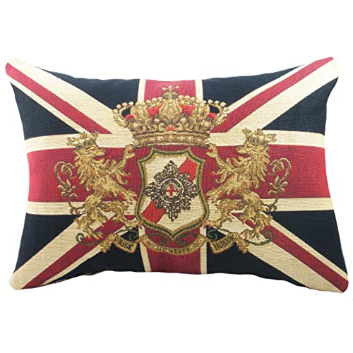 Evans Lichfield Union Jack Lion Crest Tapestry Kissen Cover von Evans Lichfield