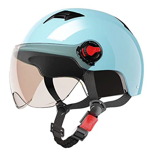 Ever TA ECE Zertifiziert Erwachsener Motorradhalbhelm - Leichte Halbschalen-Helmkappe mit Sonnenblende, Vintage Open Face Jethelm Scooter-Helm für Cruiser Chopper Moped(54-64cm) (Color : 8) von Ever TA