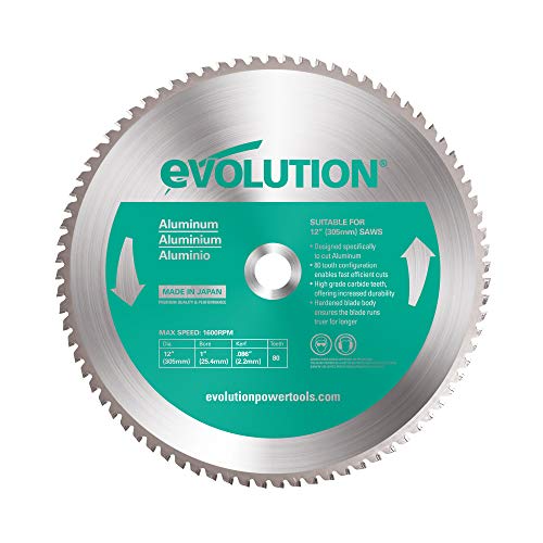 Evolution Power Tools 12BLADEAL Aluminium-Sägeblatt, 30,5 cm x 80 Zähne, Grün von Evolution