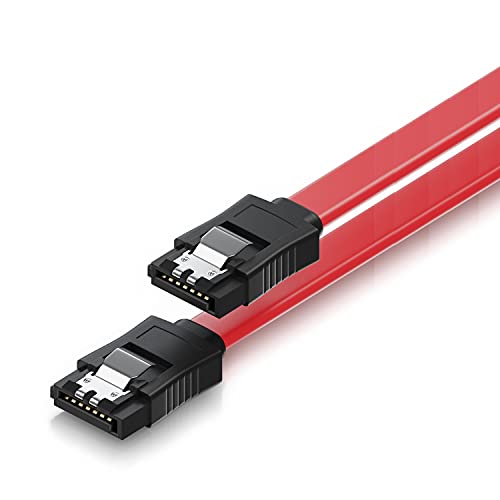 Ewent Kabel SATA III, Geschwindigkeit 6 GBits mit Clips aus Metall, SATA L-Type SATA L-Typ - SATA L-Typ 30 cm rot von Ewent