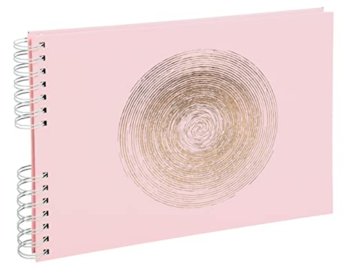 Exacompta 16166E Fotoalbum mit Spiralbindung ELLIPSE 150 Fotos 50 weiße Seiten im Format 32 x 22 cm Einband aus hellrosa Kunstleder mit einer roségoldenen Markierung in Ellipsenform von Exacompta