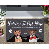 Benutzerdefinierte Name & Foto Fußmatte, Lustige Hundematte, Personalisierte Eingangsmatte, Willkommen Indoor Outdoor Eingangsteppich, Neues Zuhause von Exclusiveculture