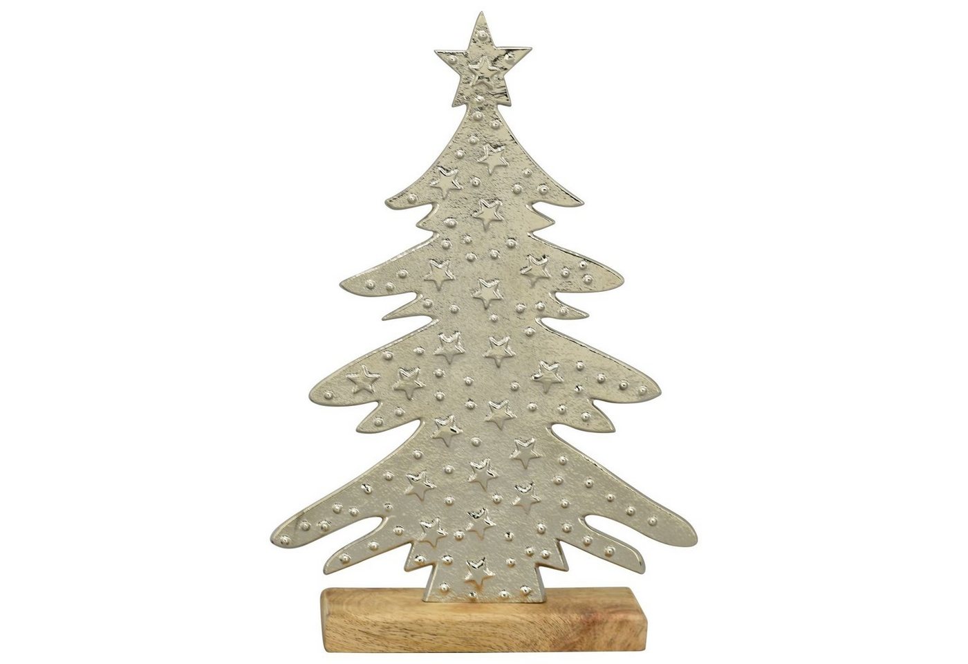 Exner GmbH Garten- & Wohnaccessoires Weihnachtsfigur Baum Puri - Holz/Aluminium - 20,5x5x30,5 cm von Exner GmbH Garten- & Wohnaccessoires