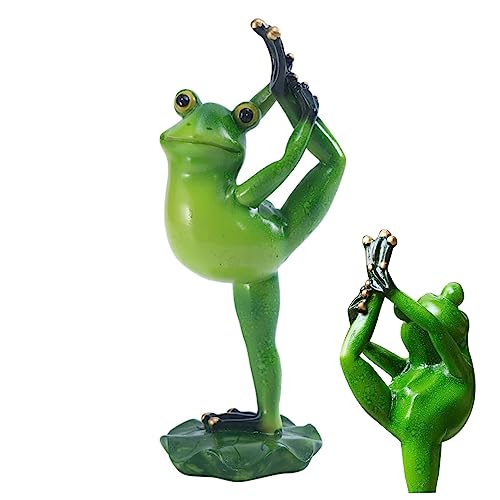 Eyccier 1pc Froschfiguren Gartendekoration Yoga Froschtiere Outdoor meditierende Frösche Statue für Home Lawn Zaun Stuhl Dekor 18,3 x 8 cm von Eyccier