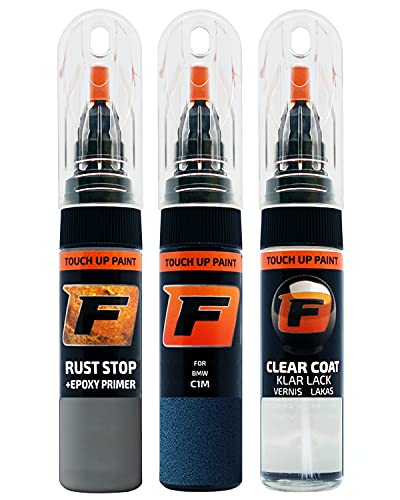 FIRANTO Lackstift Autolack Reparaturset für Bmw C1M Phytonicblau - 3-in-1 Autolack Kratzer Reparaturstift 15ml Grundierung, Klarlack von F FIRANTO