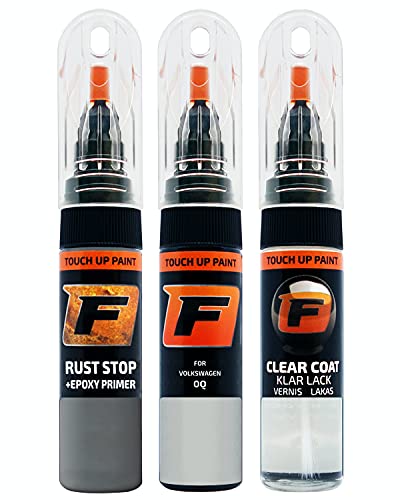 FIRANTO Lackstift Autolack Reparaturset für VW/Volkswagen 0Q Pure White - 3-in-1 Autolack Kratzer Reparaturstift 15ml Grundierung, Klarlack von F FIRANTO