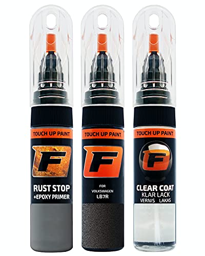 FIRANTO Lackstift Autolack Reparaturset für VW/Volkswagen LB7R Mangangrau - 3-in-1 Autolack Kratzer Reparaturstift 15ml Grundierung, Klarlack von F FIRANTO