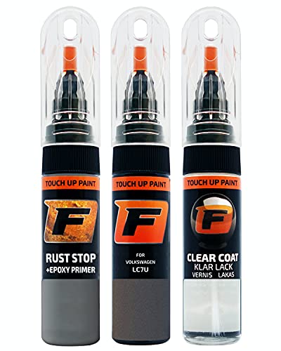 FIRANTO Lackstift Autolack Reparaturset für VW/Volkswagen LC7U Beech Grey - 3-in-1 Autolack Kratzer Reparaturstift 15ml Grundierung, Klarlack von F FIRANTO